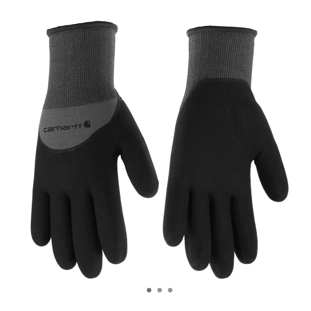 Carhartt Black and Gray Thermal-Lined Full Coverage Nitrile Gloves